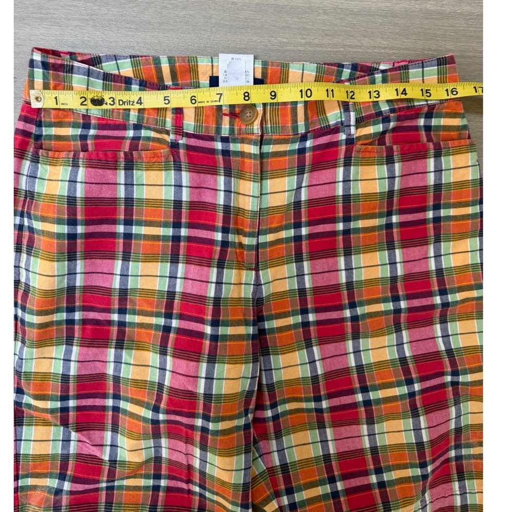 Lands End Womens Fit 2 Madras Plaid Chino Shorts Multicolor Cotton Size 10 - Picture 6 of 7